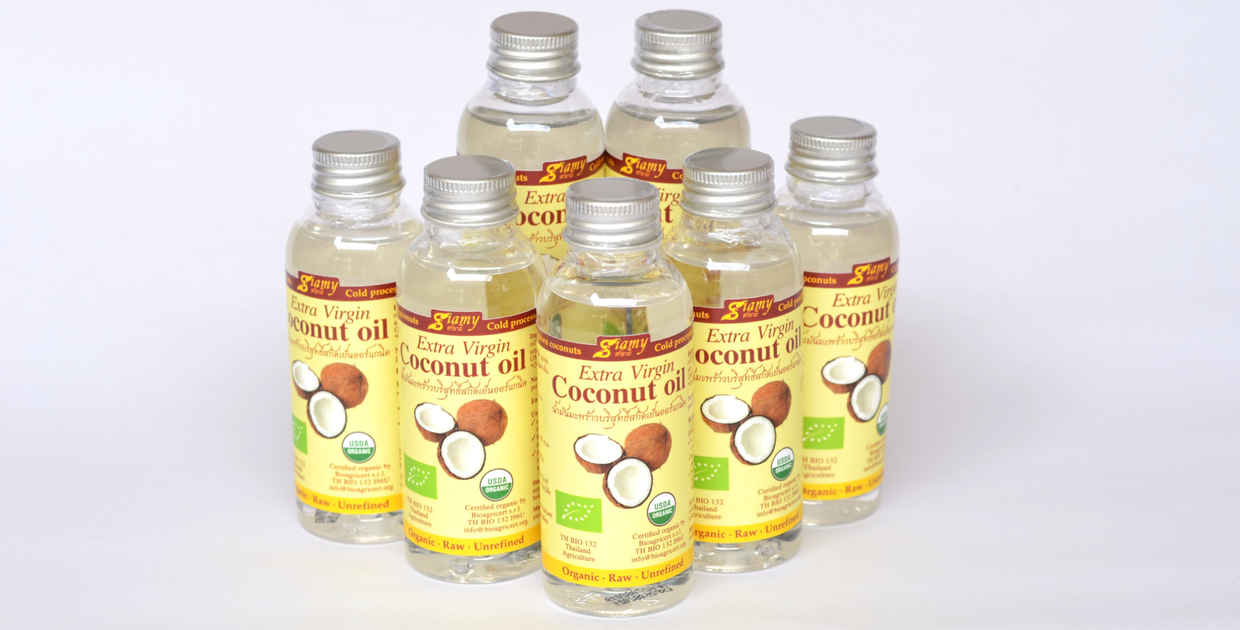 Organic 100% extra virgin cold pressed coconut oil SIAMY.